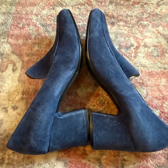Naturalizer Dany Block Heel Pumps blue suede size 9W - Picture 7 of 12